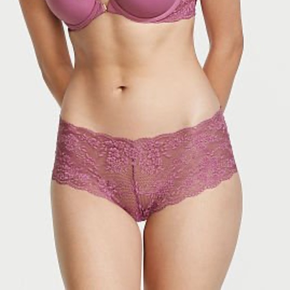 Victoria's Secret Love Cloud Lace Shortie Panty Lt Bordeaux XL NEW - Picture 5 of 5